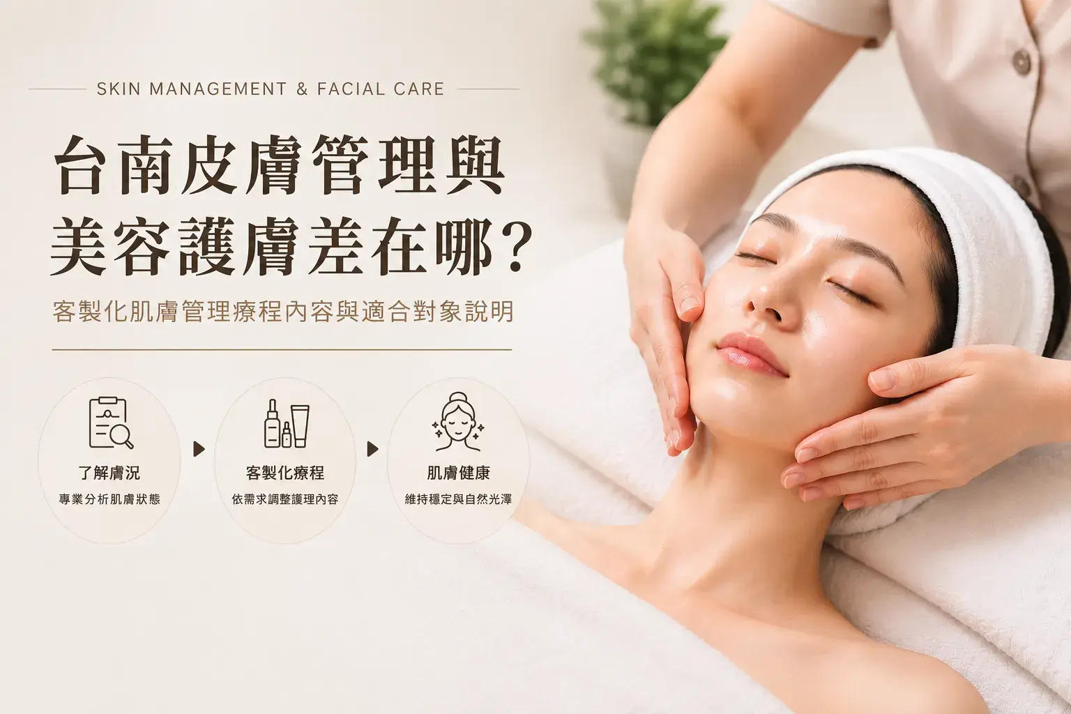 台南皮膚管理與美容護膚差在哪？客製化肌膚管理療程內容與適合對象說明